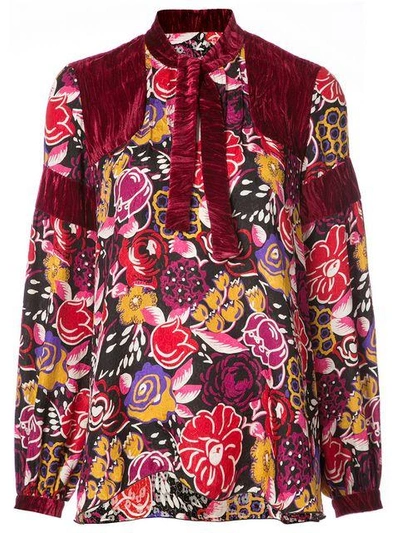 Shop Anna Sui Velvet Panelled Shirt