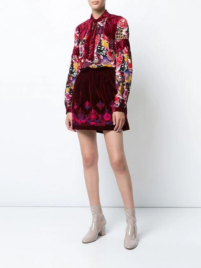 Shop Anna Sui Velvet Panelled Shirt
