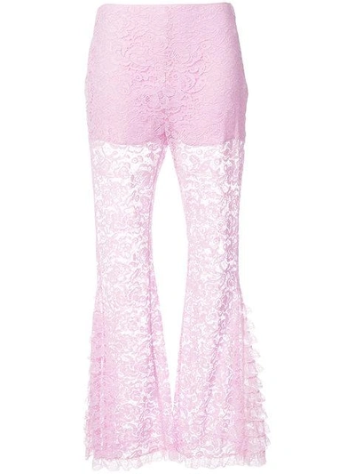 Shop Givenchy Flared Lace Trousers In Pink