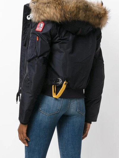 Shop Parajumpers Cropped Hooded Parka In Blue