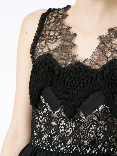 fringe lace gown