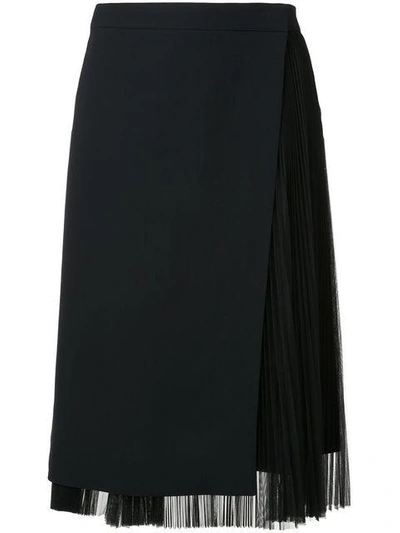 Shop Cyclas Layered Asymmetric Skirt - Black
