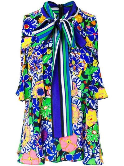 Shop Msgm Printed Sleeveless Blouse - Multicolour