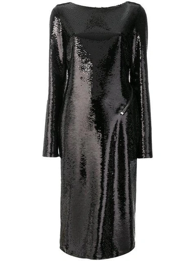 Shop Tom Ford Backless Sequinned Dress In Black