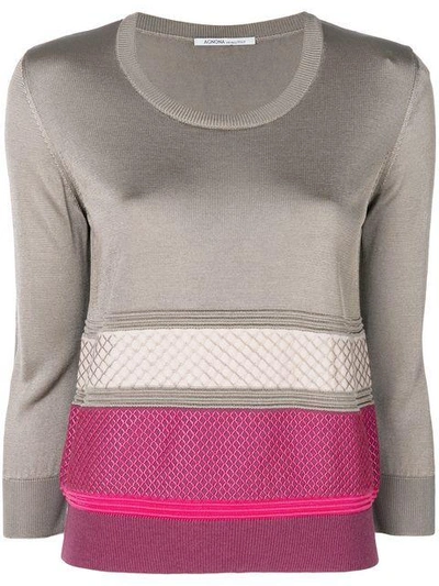 Shop Agnona Long Sleeve Sweater - Nude & Neutrals