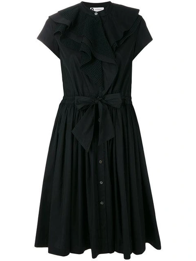 Shop Lanvin Poplin Ruffle Dress In Black