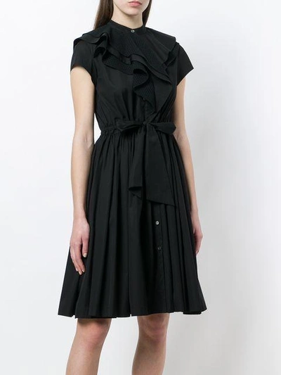 Shop Lanvin Poplin Ruffle Dress In Black