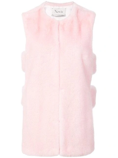 Shop Novis Capitol Xx Collection Sleeveless Fur Vest In Pink