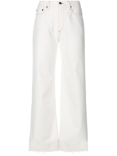 Shop Simon Miller Wide Leg Jeans In White