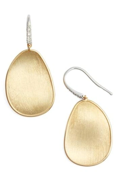 Shop Marco Bicego Lunaria Diamond & Gold Drop Earrings In Yellow Gold
