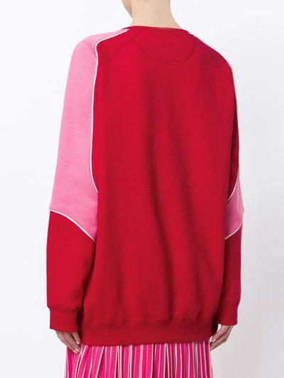 Shop Valentino Oversized Varsity Sweatshirt In Red