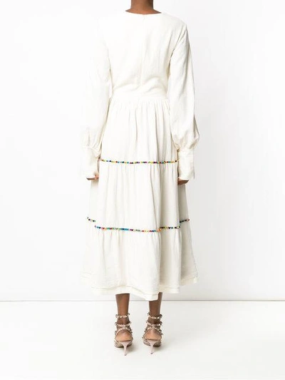 Shop Olympiah Inca Pompom Dress In White