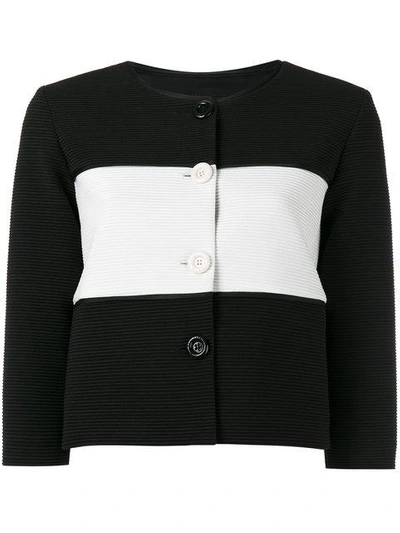Shop Boutique Moschino Striped Jacket In Black
