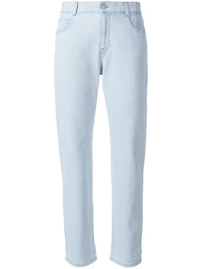 Shop Stella Mccartney Cropped Boyfriend Jeans - Blue