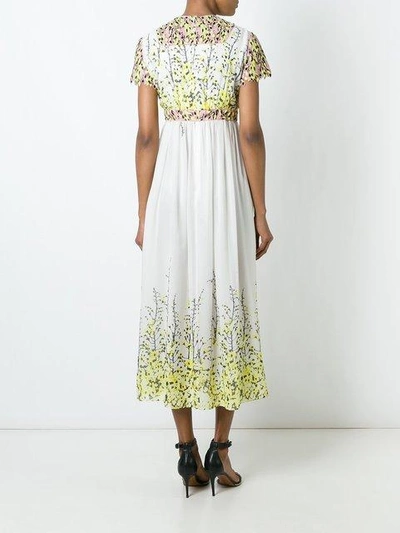 Shop Giambattista Valli Floral Print Pleated Dress - White