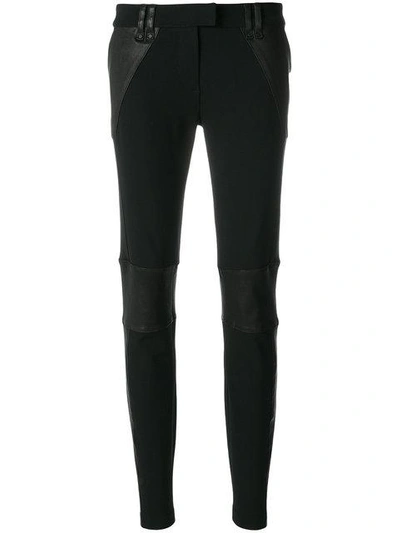 Shop Plein Sud Panelled Skinny Trousers In Black