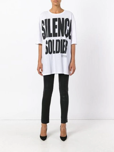Shop Haider Ackermann 'silence Is Golden' Oversize T-shirt In White