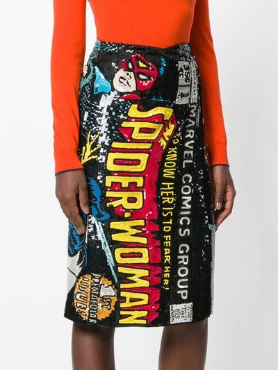 Shop Olympia Le-tan Spider-woman Embroidered Skirt - Multicolour