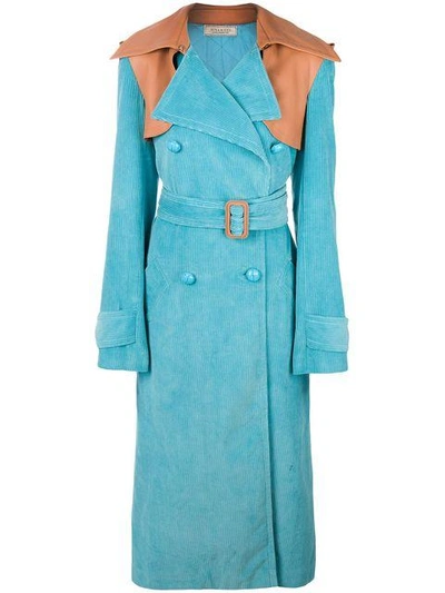 Shop Nina Ricci Oversized Trench Coat In Blue