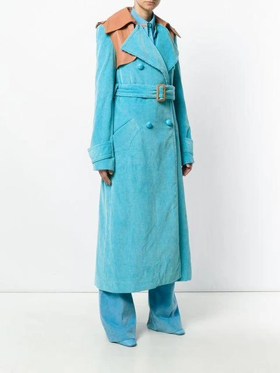 Shop Nina Ricci Oversized Trench Coat In Blue