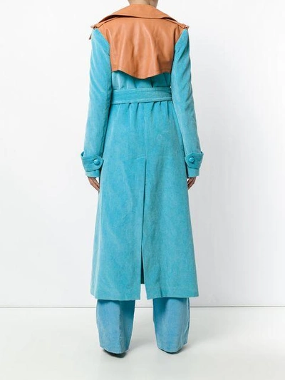 Shop Nina Ricci Oversized Trench Coat In Blue