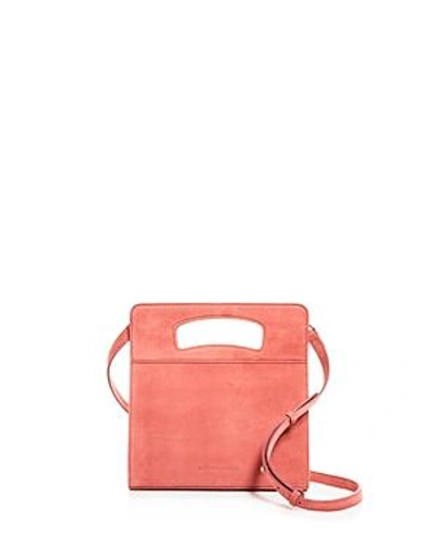 Shop Creatures Of Comfort Gilda Suede Shoulder Bag In Azalea Pink/silver