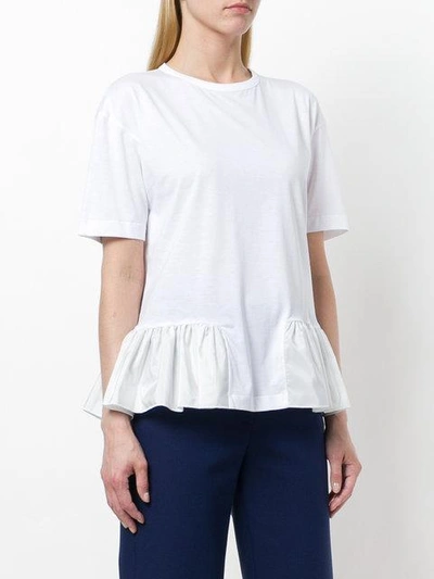 Shop Stella Mccartney Ruffle Trim T-shirt - White