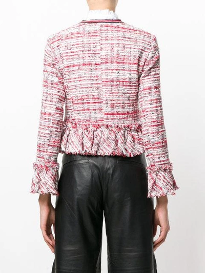 Shop Karl Lagerfeld Cropped Boucle Jacket - Red