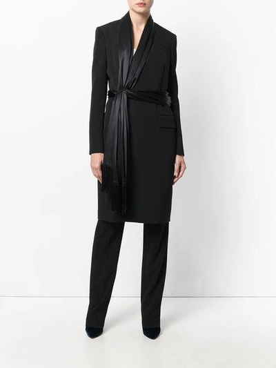 Shop Givenchy Asymmetric Scarf Trim Coat