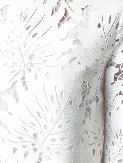 Shop Msgm Cut Out Detail Shift Dress - White
