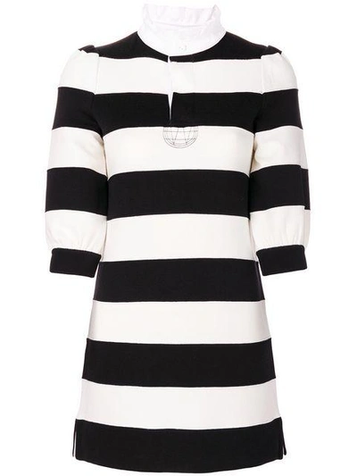 Shop Marc Jacobs Striped Mini Dress In Black