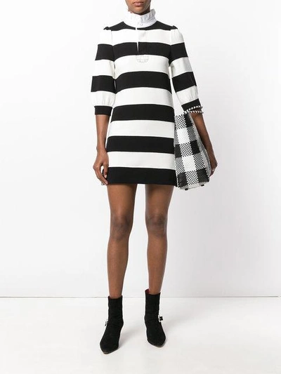 Shop Marc Jacobs Striped Mini Dress In Black