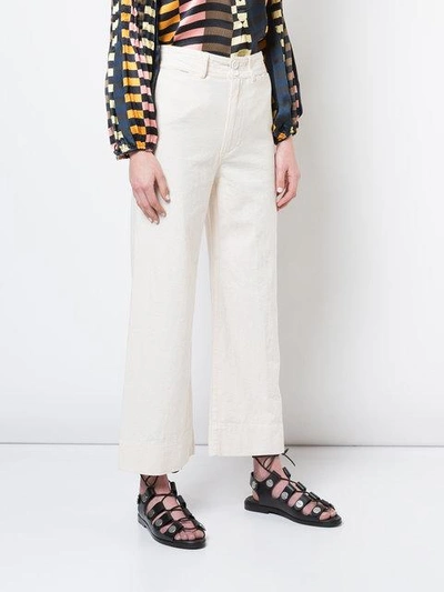 Shop Apiece Apart Ankle Grazer Trousers In White