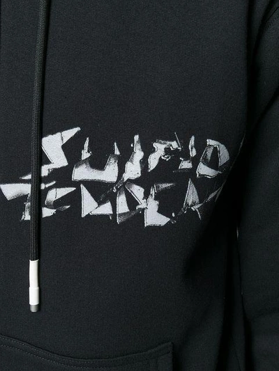Shop Alyx Printed Zipped Hoodie In Black