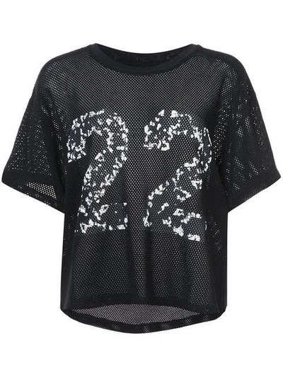 Shop Amiri 22 Mesh Cropped T-shirt - Black