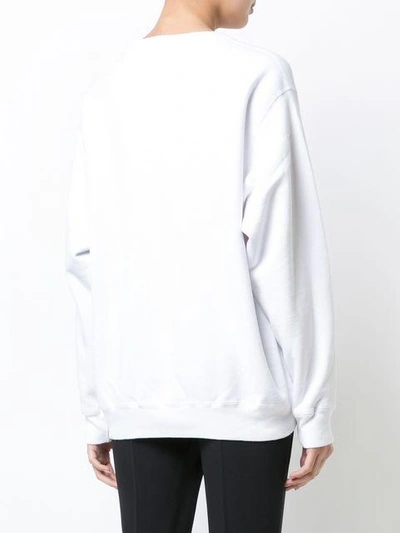 Shop Prabal Gurung Heart Print Sweatshirt In White