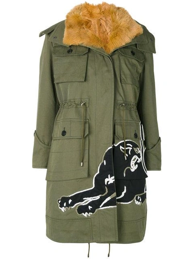 Shop Valentino Panther Patch Hooded Jacket