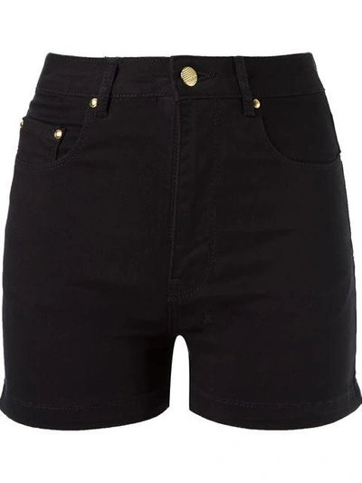 Shop Amapô High Waist Denim Shorts In Black