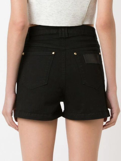 Shop Amapô High Waist Denim Shorts In Black