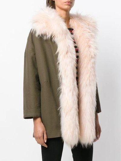 Shop Ava Adore Belted Fur Coat - Green