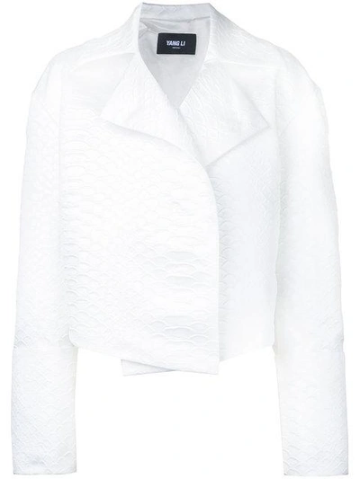 Shop Yang Li Cropped Jacket - White