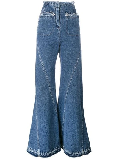 Shop Esteban Cortazar High Waisted Flared Jeans In Blue