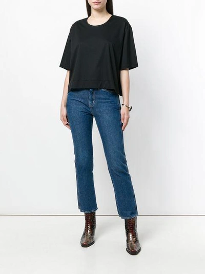 C.t.plage Loose Fit Cropped T-shirt In Black