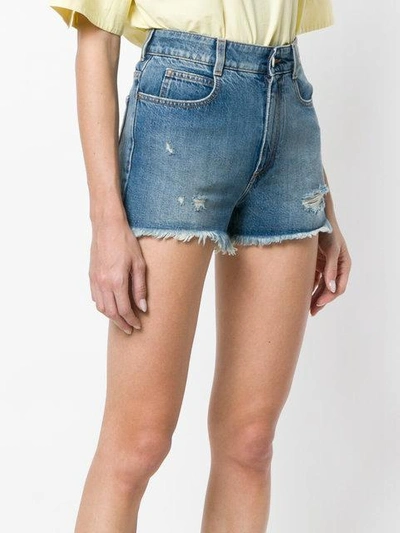 Shop Stella Mccartney Jeans-shorts In Distressed-optik In Blue