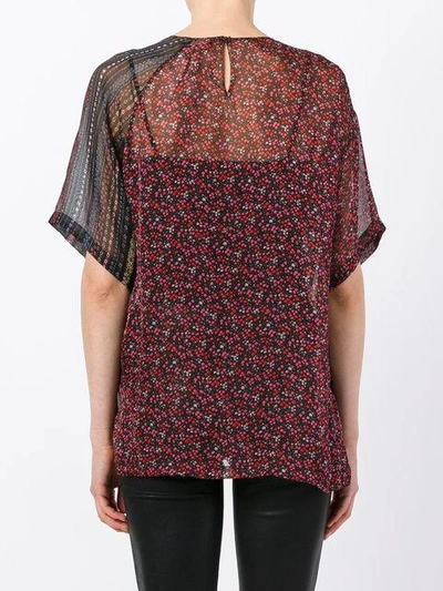 Shop N°21 Printed Panel Blouse In Black