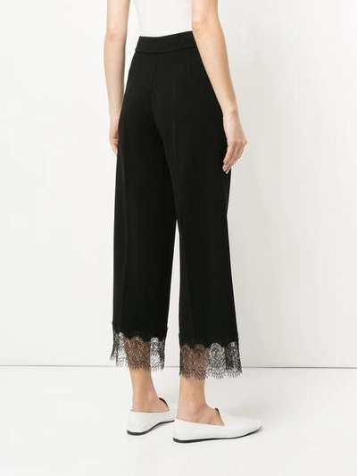 lace hem cropped trousers