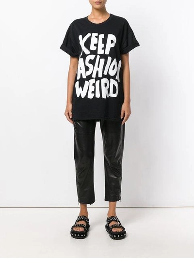 Shop Jeremy Scott Keep Fashion Weird T-shirt - Black