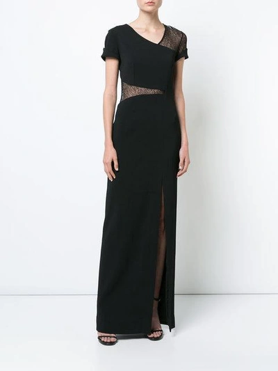 Shop Kimora Lee Simmons Lace Wrap Around Gown In Black