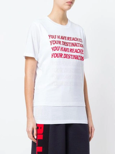 Shop Stella Mccartney Embellished Slogan T-shirt In White