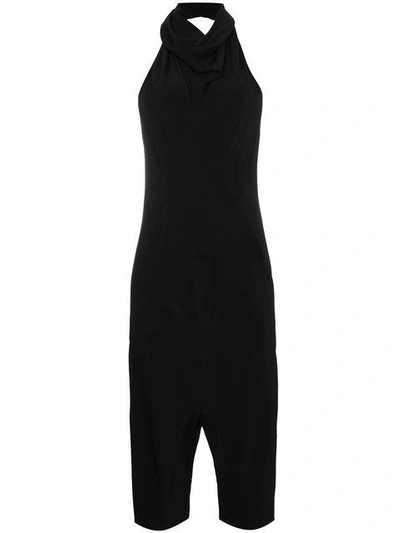 Shop Rick Owens Halter Neck Cropped Jumpsuit In Black